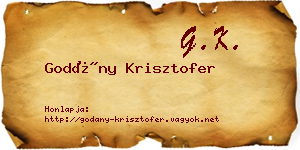 Godány Krisztofer névjegykártya