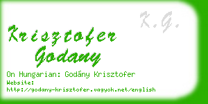 krisztofer godany business card